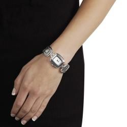 Geneva Platinum Womens Textured Toggle Watch