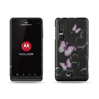 Premium Motorola Droid 3 Black Butterfly Protector Case