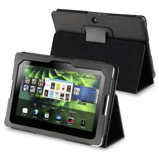BasAcc Black Leather Case with Stand for BlackBerry Playbook