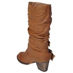 Journee Womens Gossip 5 Buckle Accent Mid calf Boots