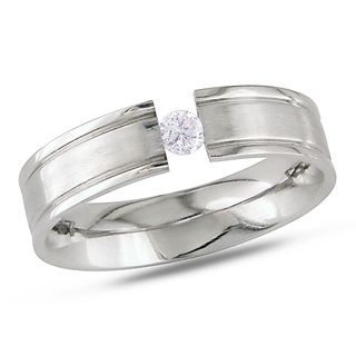 Miadora Stainless Steel Cubic Zirconia Ring