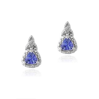Glitzy Rocks Sterling Silver Tanzanite and Diamond Accent Earrings