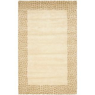 Handmade Borders Beige New Zealand Wool Rug (83 x 11) Today $567.99