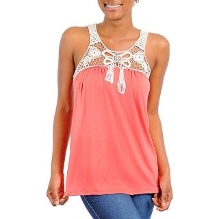 Stanzino Womens Coral Embroidered Racer Back Tank Top Was $37.49