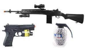 180 FPS Flashlight, Laser, Pistol + 800 Count Grenade BBs Airsoft