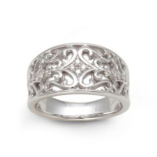 Sterling Silver 1/10ct TDW Diamond Filigree Ring Today $169.99 Sale
