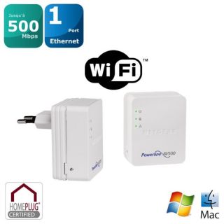 Pack de 2 CPL 500 Mbps donc 1 CPL avec WiFI intégré   Kit CPL avec