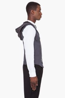 KRISVANASSCHE Grey Hooded Waist Coat for men