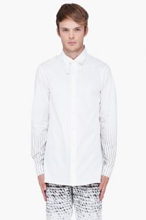 Ann Demeulemeester White Striped Sleeve Shirt for men