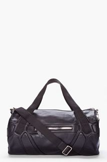 Alejandro Ingelmo Black Leather Tron City Sports Bag for men