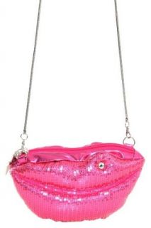 Betseyville   Pink Sequin Lips Cross Body Purse Clothing
