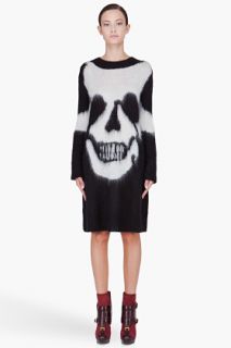 McQ Alexander McQueen Black Mohair Skull Intarsia Dress for women