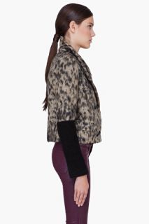 Smythe Beige Leopard Alpaca Mohair Jacket for women