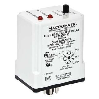 Macromatic SFP120C100 Pump Seal Failure Relay, 2 SPNO, 120VAC