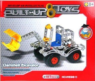 Built Up Toys Clamshell Excavator 187 Piece Alloy Based