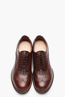AUTHENTIC SHOE&Co. Brown Leather Longwing Blind Brogues for men