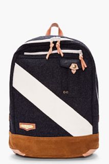 Master piece Co Charcoal Wool And Leather Sail Backpack for men