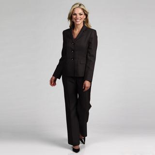 Le Suit Womens Black/ White 3 button Pant Suit