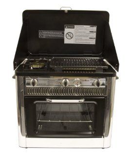 Outdoor Camp Oven with Grill Red/Black