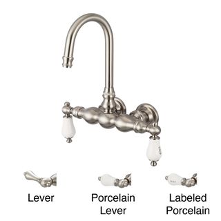 Water Creation Brushed Nickel Center Wall Mount Tub Faucet With