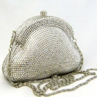 Glamorous Silver Swarovski Crystal Evening Bag and Clutch