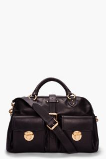 Marc Jacobs Black Large Leather Cargo Duffle Bag for men