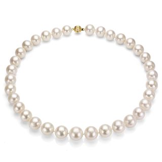 14k Gold Cultured Freshwater Pearl Necklace (11 12 mm/ 18 in