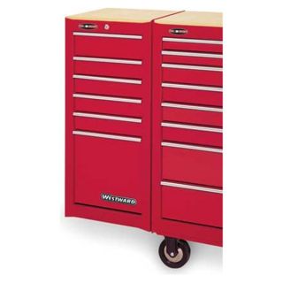 Westward 2H226 Side Tool Cabinet, 6 Dr, Red, Ball Bearing