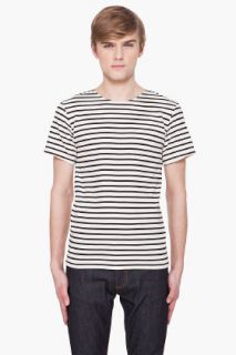 Shades Of Grey By Micah Cohen Cream Striped T shirt for men