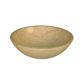 Silkroad Exclusive Crema Marfil Marble Stone Vessel Sink