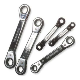 Westward 4YR20 Ratcheting Wrench Set, SAE, 5 PC