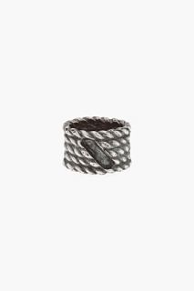 Goti Silver Metal Rope Ring for men