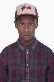 Stussy Burgundy Stock Baseball Cap for men