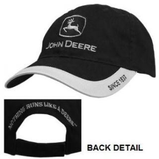 John Deere Black and Silver Trademark Hat Clothing