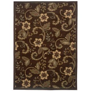 Brown Floral Rug (82 x10)