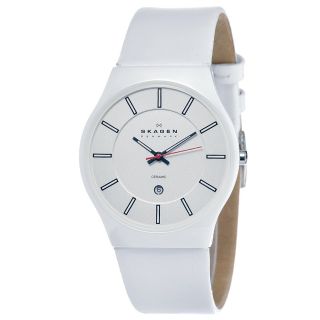 Skagen Mens Ceramic Shiney White Dial Watch Today $253.99 3.0 (1