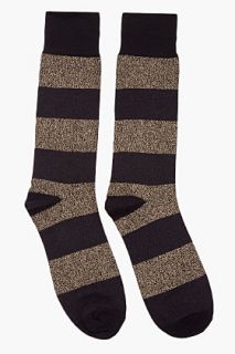 Marc By Marc Jacobs Metallic Gold Striped Cotton lurex Socks for men