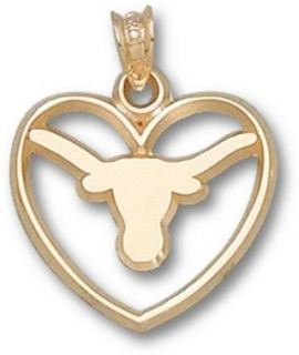 Texas Longhorns Longhorn Heart Pendant   14KT Gold