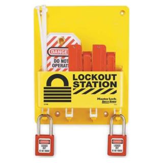 Master Lock S1720E410 Lockout Station, Filled, Elctrical, 2 Locks