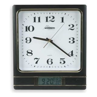 Approved Vendor 2CJA6 Clock w/Digital Date, Square, 14 In H, Blk