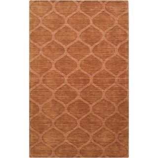 Hand crafted Solid Orange Lattice Willard Wool Rug (8 x 11)