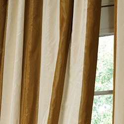 Signature Stripe Faux Silk Taffeta 120 inch Curtain Panel