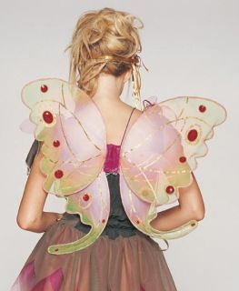 Pink Jeweled Organza Garden Fairy Wings