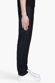 Lanvin Navy Blue Layered Silk Lounge Pants for men