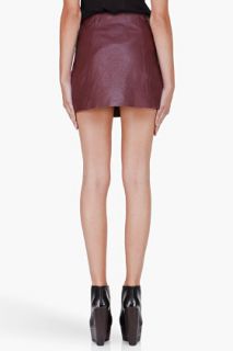 T By Alexander Wang Burgundy Leather Miniskirt for women