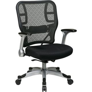 Office Star Deluxe R2 SpaceGrid Back Chair with Mesh Seat and Flip