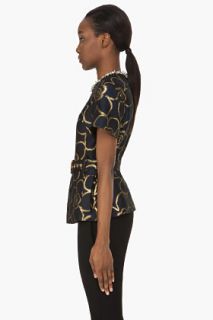 Marni Gold embroidered Crystal trimmed Blouse for women