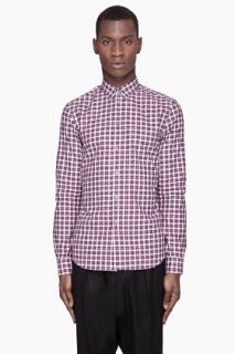 Givenchy Red Checked Print Slim Shirt for men