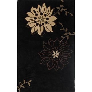 Hand tufted Sarahas Flowers Black Wool Rug (5 x 8) Today $127.99 4