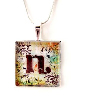 Silver and Glass Personalized Monogram Necklace Today $23.99 4.8 (29